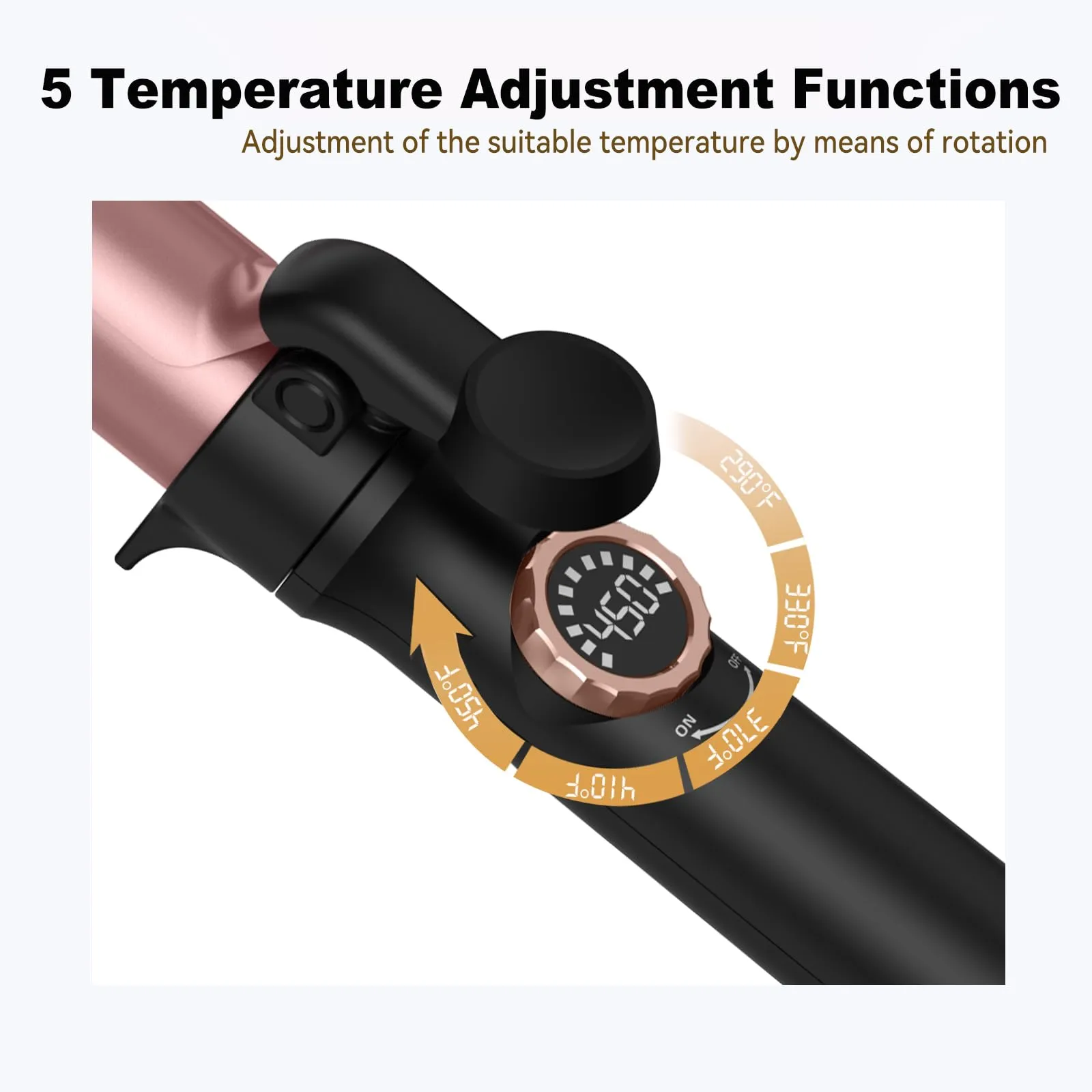 1 1/4 Inch Curling Iron,Curling Wand for Long Hair,5 Adjustable Temp LCD Digital Control,32 mm Thin Long Barrel Curling Iron Double Voltage 110-240V