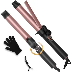 1 1/4 Inch Curling Iron,Curling Wand for Long Hair,5 Adjustable Temp LCD Digital Control,32 mm Thin Long Barrel Curling Iron Double Voltage 110-240V