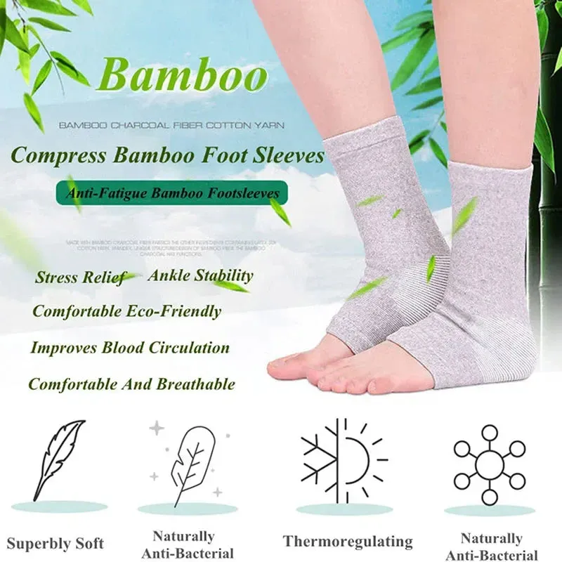 1 Pair Bamboo Foot Sleeves Compression Socks