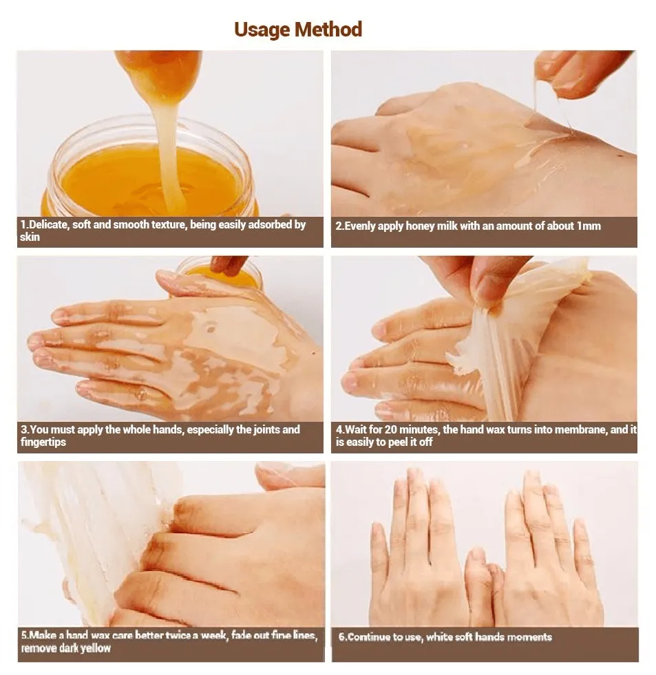 100% Natural Milk Honey Moisturizing Whitening Hand Mask