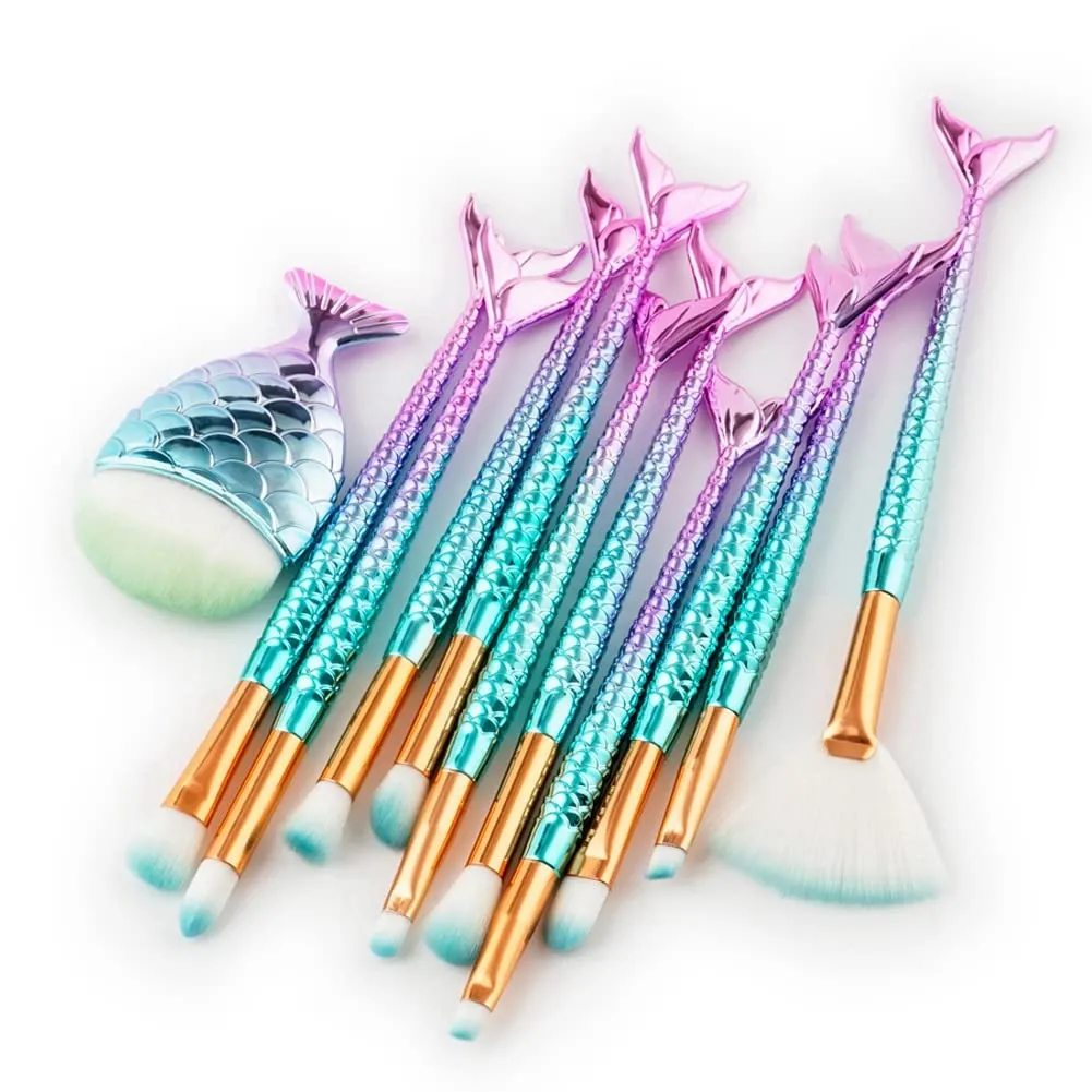 11pcs Makeup Brushes Set,Portable Super Soft Fiber Cosmetic Loose Powder Eyeshadow Brushes,Professional Cosmetic Brush Tool,Blending Brush Kit for Home