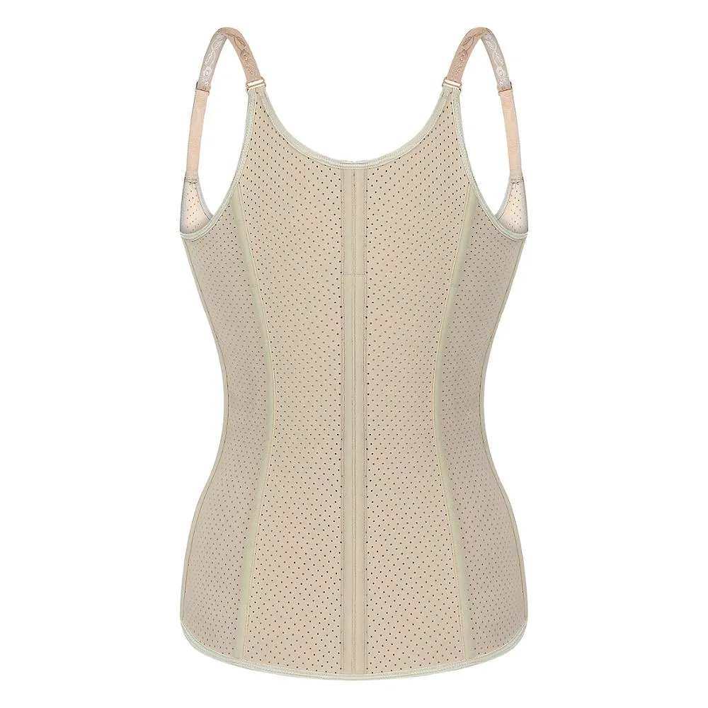 12 Steel Bone  Shapewear Breathable Latex Corset Vest Waist Trainer B