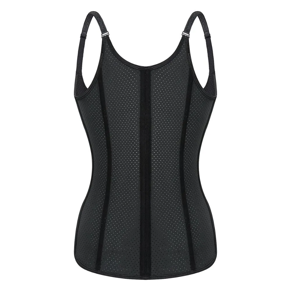 12 Steel Bone  Shapewear Breathable Latex Corset Vest Waist Trainer B