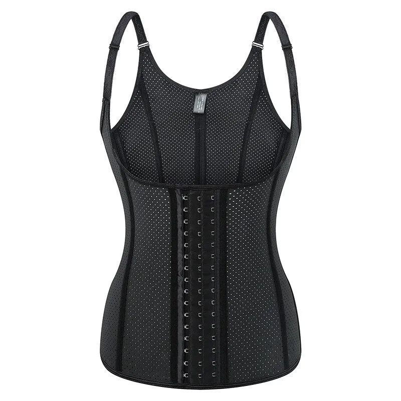 12 Steel Bone  Shapewear Breathable Latex Corset Vest Waist Trainer B
