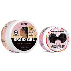 16oz Big Capacity Braid Gel Good for Twist, Locs, Braids, Edge No Flake Extra Hold High Shine Braiding Gel & Edge Control, Loc Gel Long Lasting for Locks, Cornrows Smooths & Tames Frizz