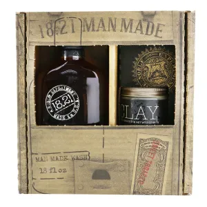 18.21 Man Made Man Made Wash & Clay Set - # Sweet Tobacco: 1x Shampoo, Conditioner & Body Wash 530ml   1x Hair Clay 56.7g  2pcs