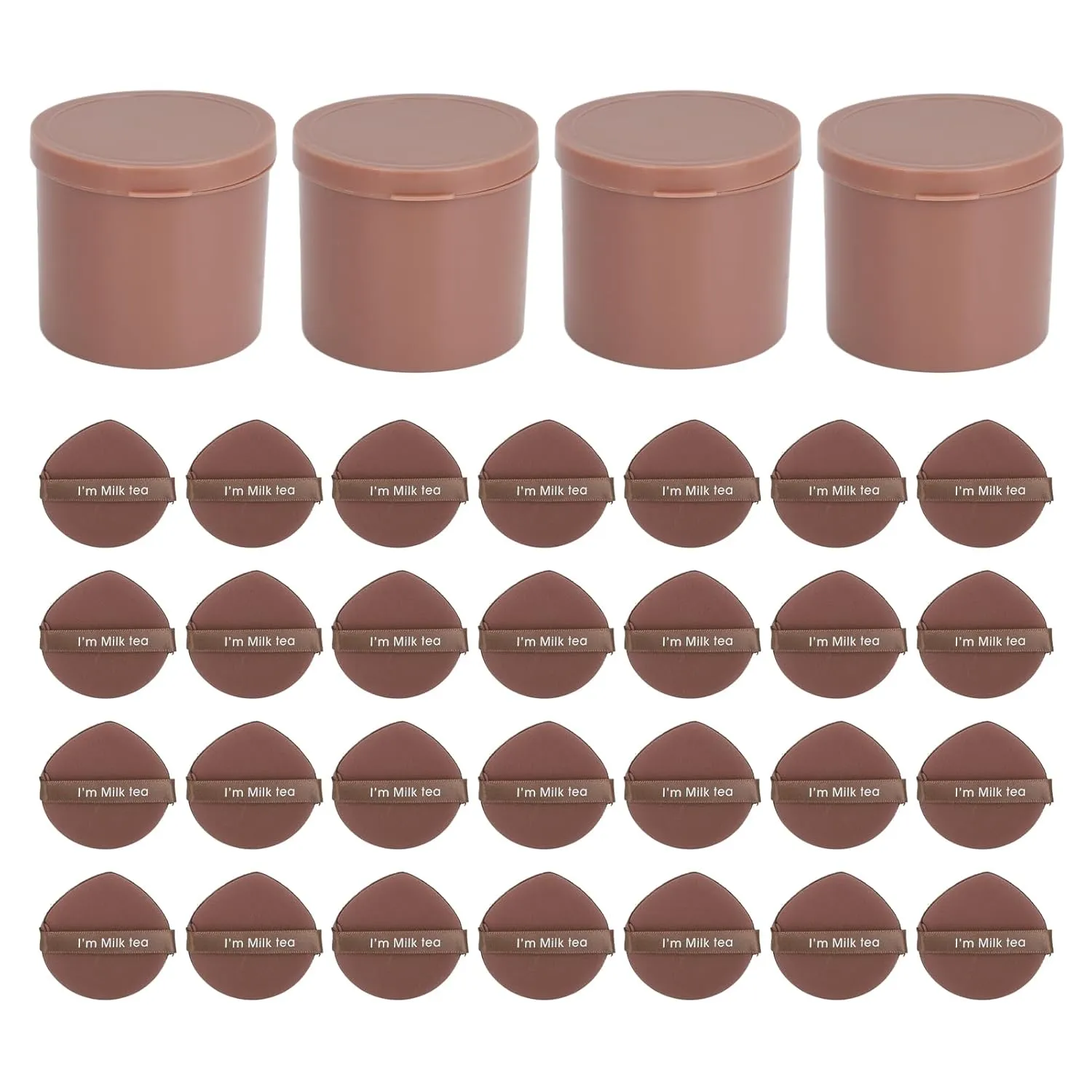 28Pcs Triangle Soft Makeup Powder Puff for Face Loose Powder Wet Dry Cosmetic Sponge Coffee