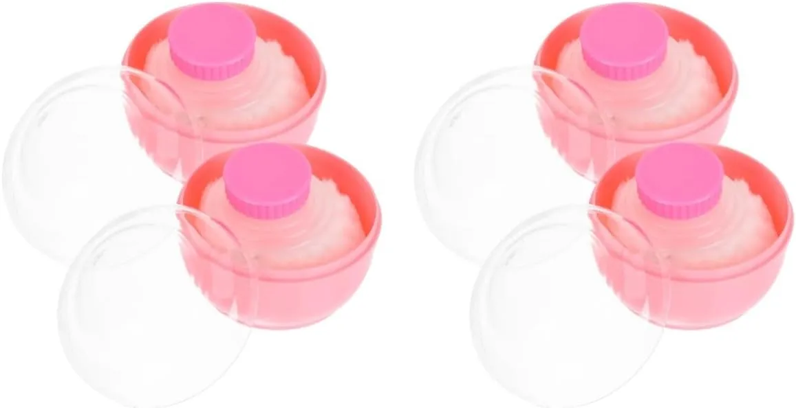 4pcs Empty Powder Puff Boxes Refillable Body Powder Containers with Puff Applicator for Travel Home Use for Talc Compact Design for Boys and Girls Adults