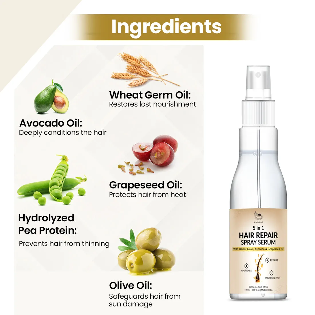 5-in-1 Hair Repair Spray Serum for Frizz-Free & Manageable Hair (Exclusive Deal)