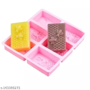 6 Cavity Honey Bee Silicone Soap Molds Rectangle Honeycomb Molds Beehive Mould