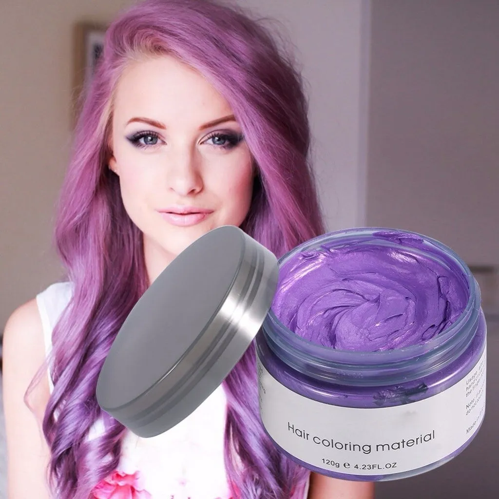 7 Colors 120g Disposable Hair Color Wax Promades Wax Fashion Silver Ash Grey Silver Temporary DIY Hair Dye Gel Mud Cream Paste