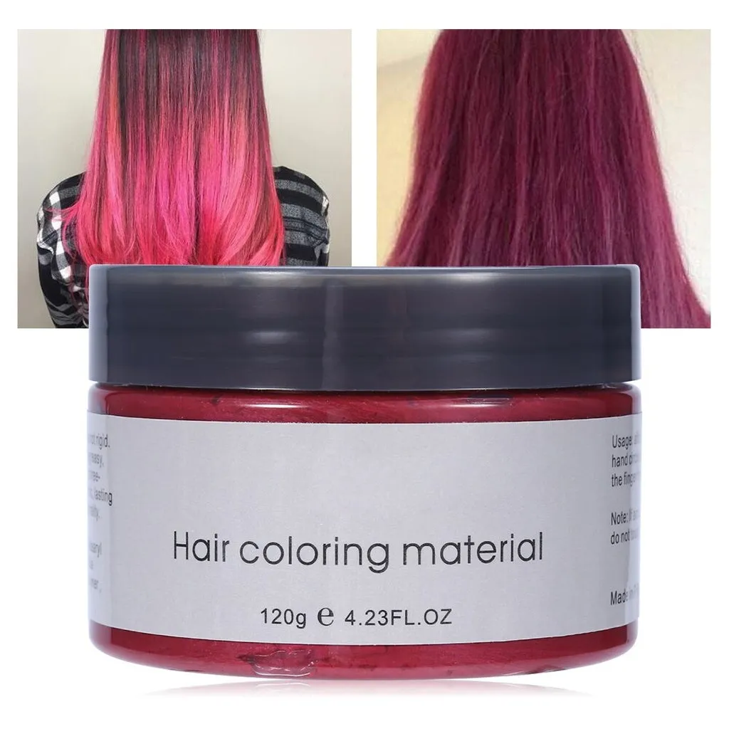 7 Colors 120g Disposable Hair Color Wax Promades Wax Fashion Silver Ash Grey Silver Temporary DIY Hair Dye Gel Mud Cream Paste