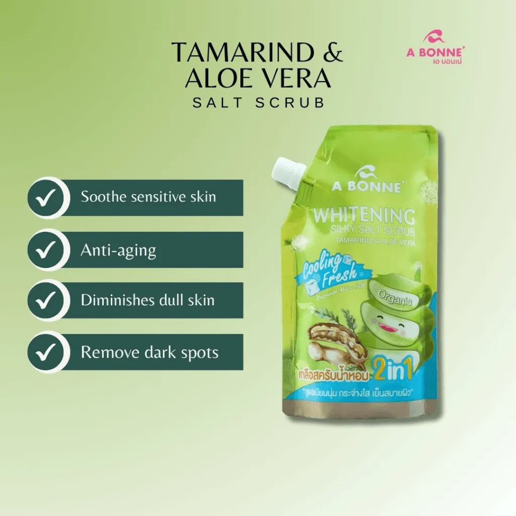 A Bonne Whitening Silky Salt Scrub Tamarind & Aloe Vera (Thailand) - 350g