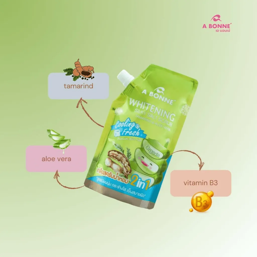 A Bonne Whitening Silky Salt Scrub Tamarind & Aloe Vera (Thailand) - 350g