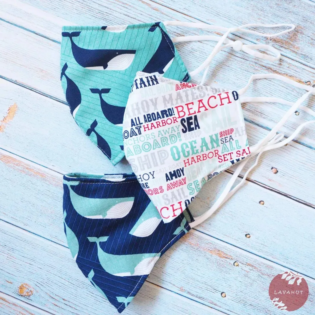 Adjustable   Filter Pocket • Navy Blue Gentle Whales