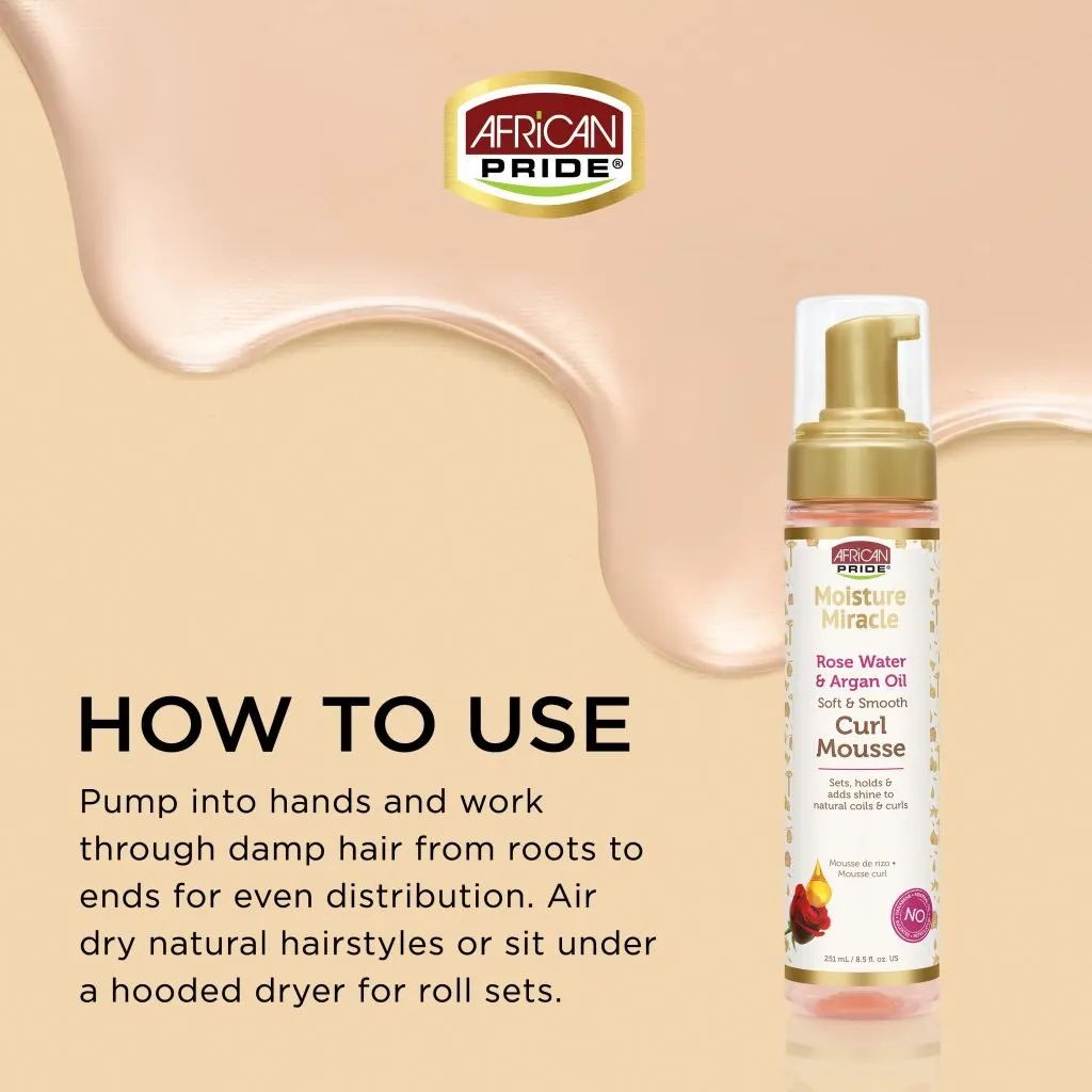 African Pride Miracle Rose Water Curl Mousse 251ml