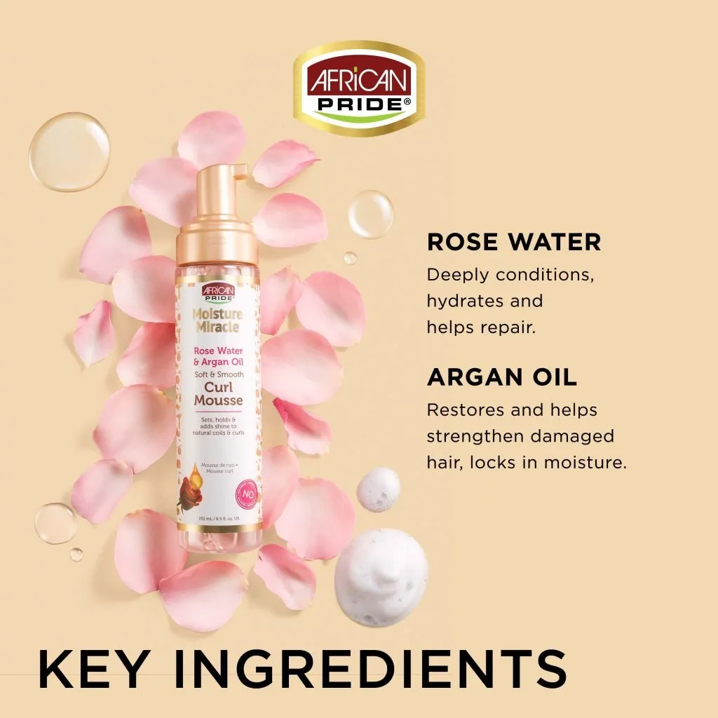 African Pride Miracle Rose Water Curl Mousse 251ml