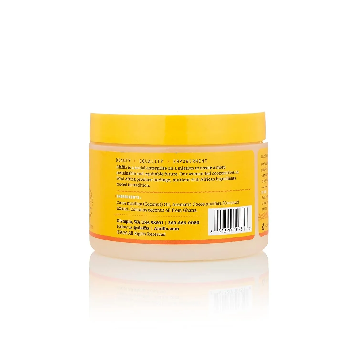 ALAFFIA - Pure Unrefined Coconut Oil - 11 oz (312 g)