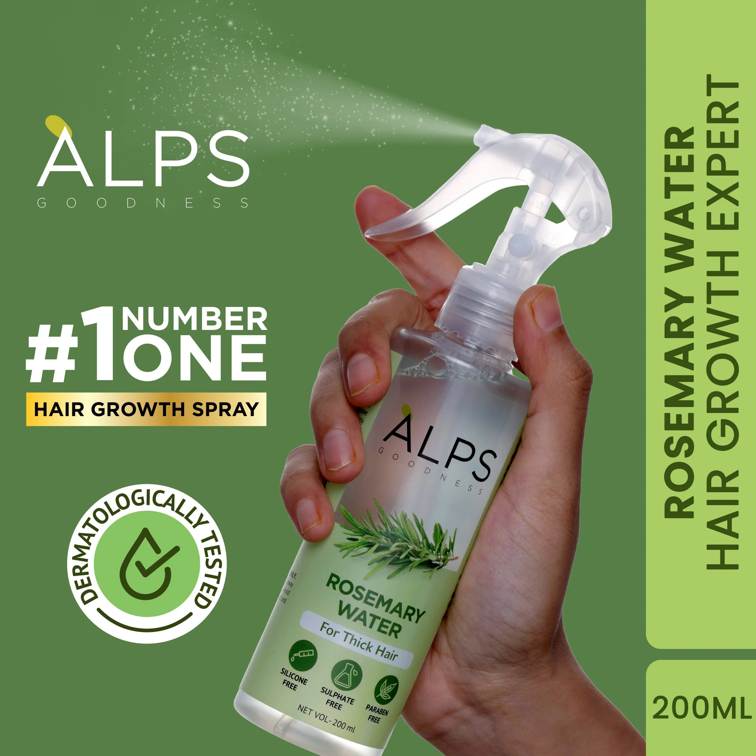 Alps Goodness Rosemary Water Spray (200ml) | Rosemary water for hair | Hair Spray for Hair Growth | Viral Rosemary Spray | #1 Bestselling Spray