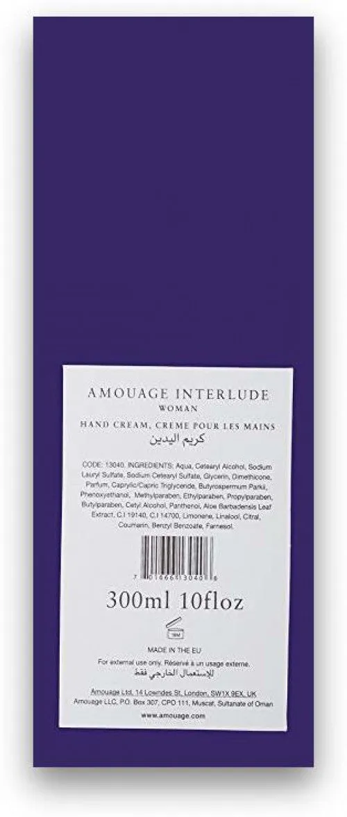 Amouage Interlude Women Hand Cream 10oz/300ml New In Box