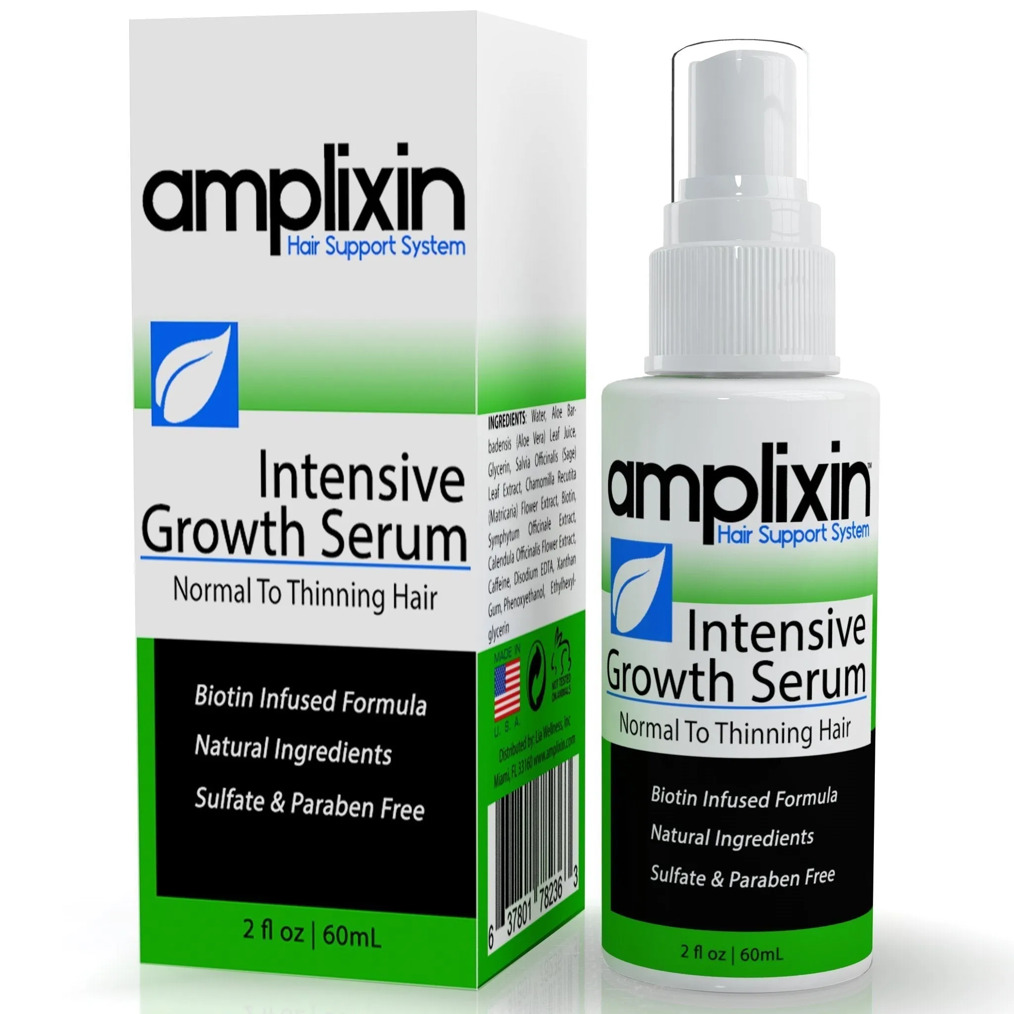 Amplixin Powerful Hair Growth Serum with Biotin ‚Äî Natural Hair Loss Treatment for Women and Men ‚Äî Sulphate Free & Natural DHT Blocker Backed by Science
