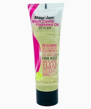 Ampro Shine N Jam Black Castor and Flaxseed Oil Styler 85g / 226g