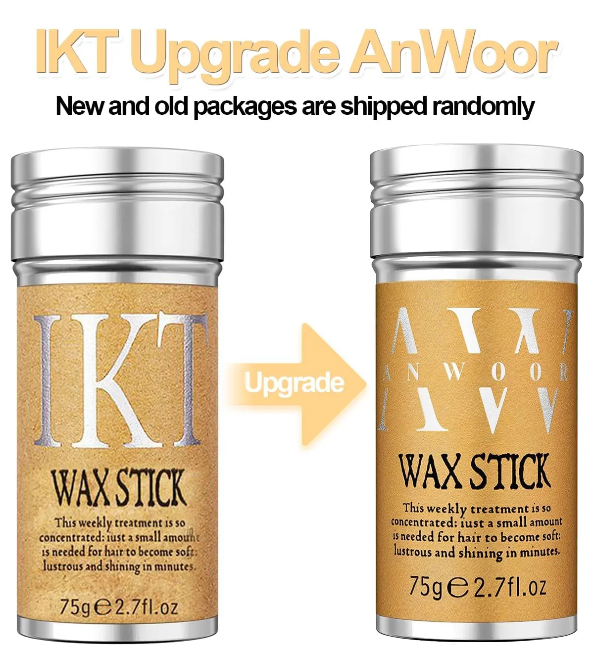 AnWoor Hair Wax Stick, Styling Wax for Smooth Wigs, Slick Stick for Hair Non-greasy Styling Hair Pomade Stick for Flyaways Edge & Frizz Hair - 2.7 Oz