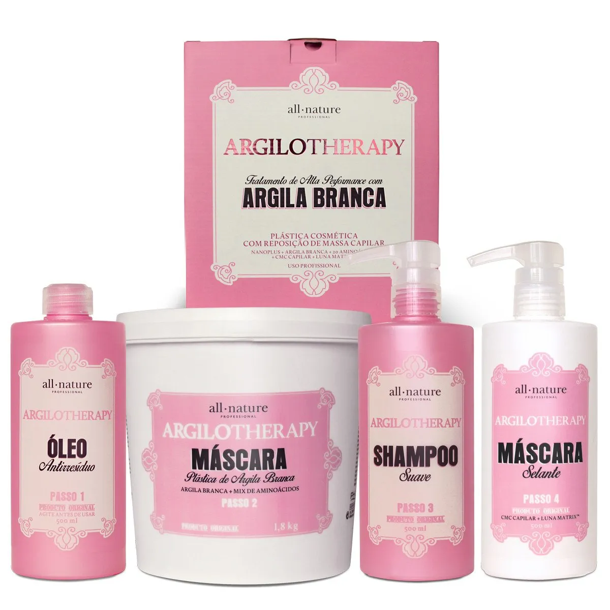 Argilotherapy White Clay Fiber Repair System Treatment Kit 4 Prod. - All Nature