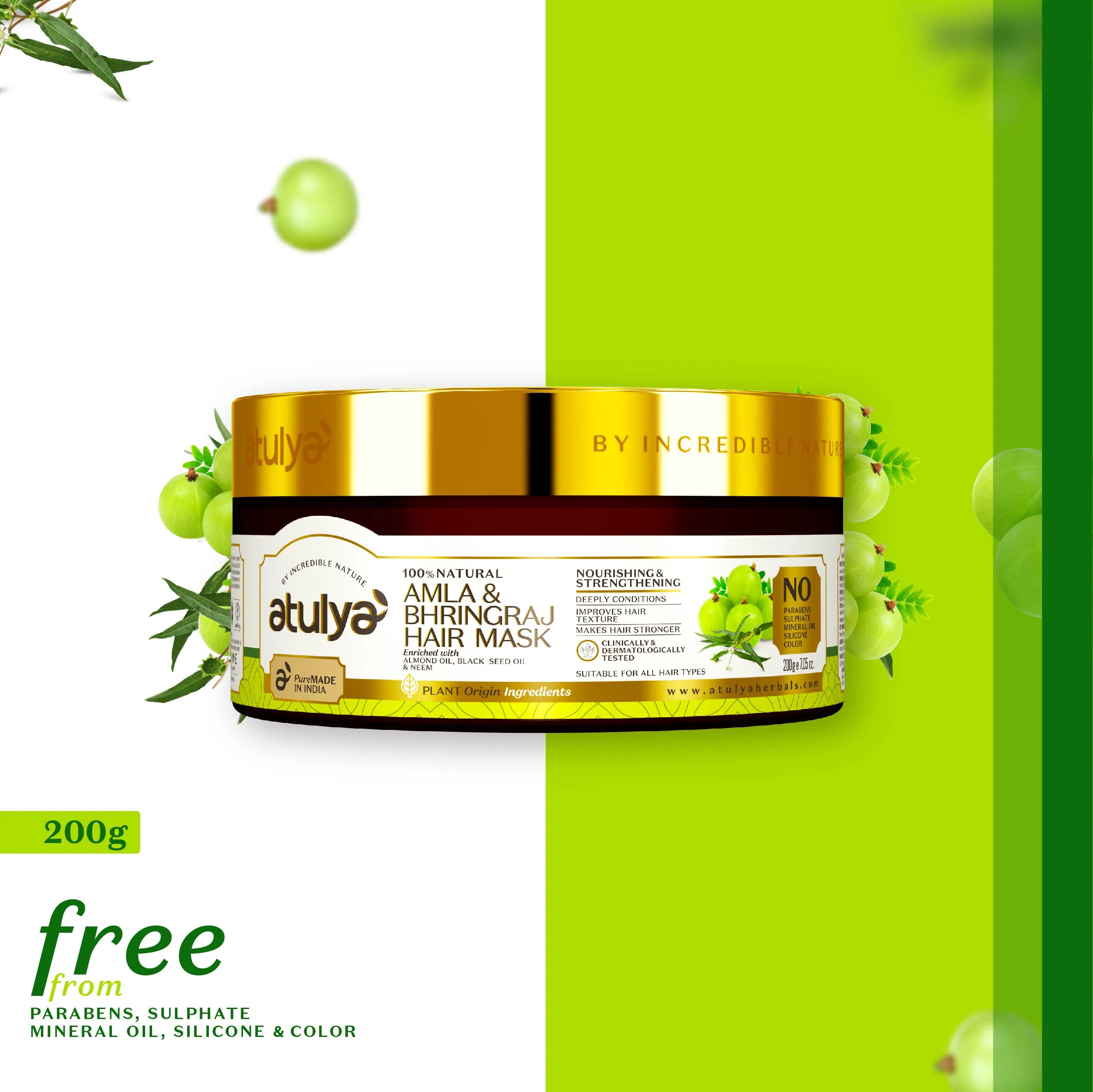atulya Amla & Bhringraj Hair Mask - 200gm (Buy 7 Products & Get Rs.700 Off)