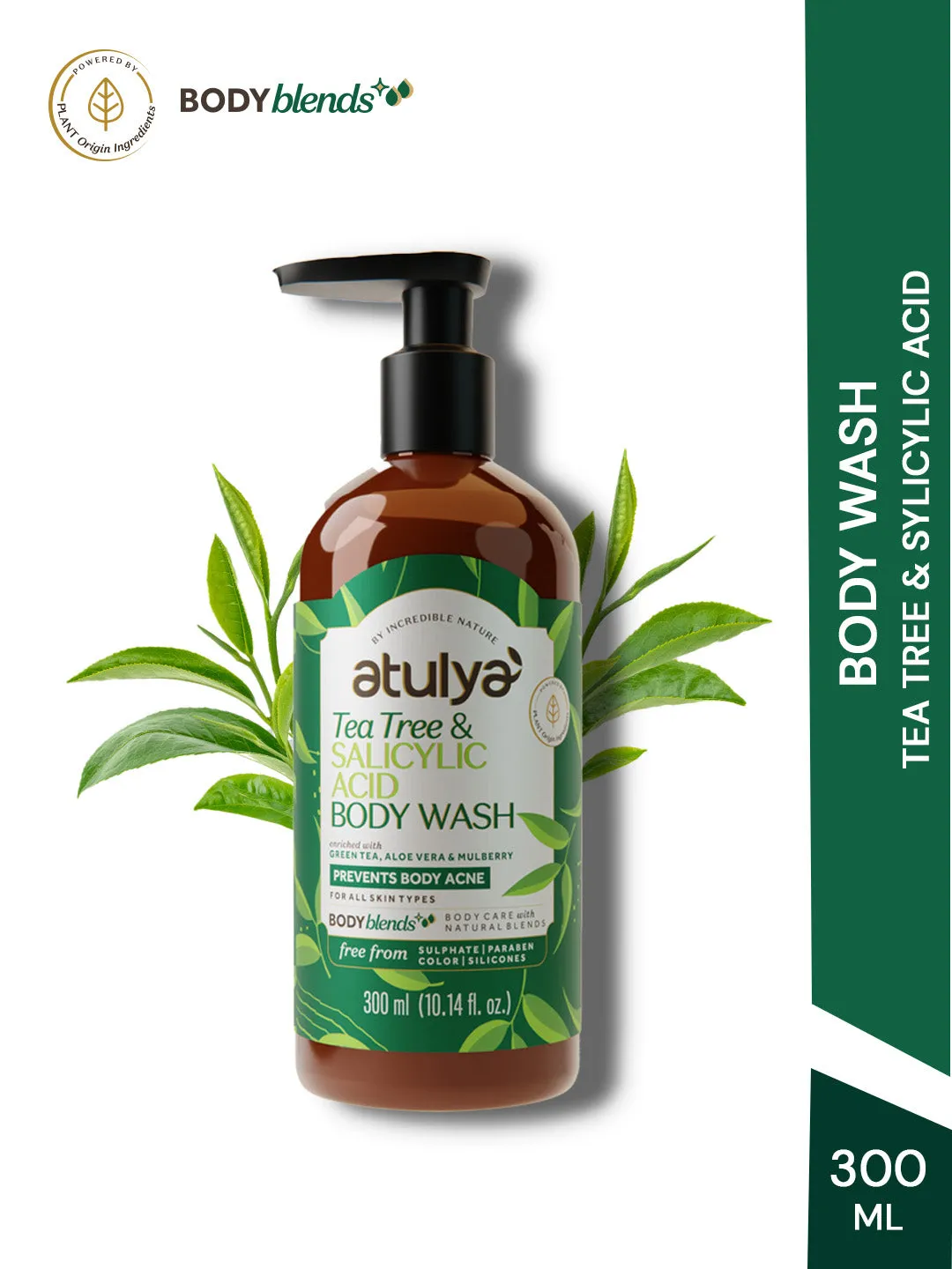 Atulya Tea Tree & Salicylic Acid Body Wash | Paraben & SLS Free | Suitable for All Skin Types | 300 ML (Add 4 Products in the Cart & Get 2 Free Product Use Code: B2G2)