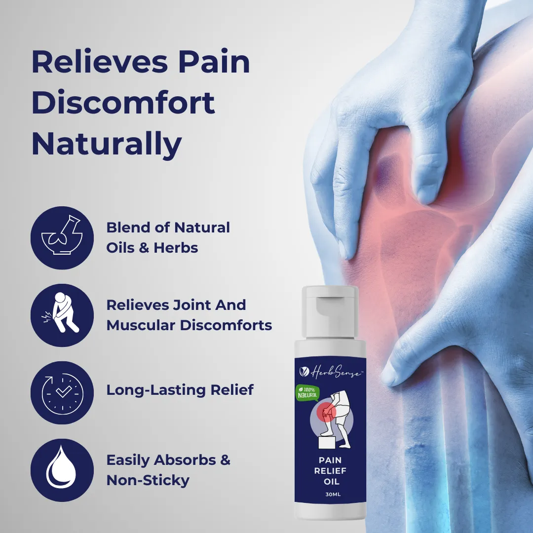 Ayurvedic Pain Relief Oil For Joint and Muscular Pain- 100% Natural, 30ml Pack of 3