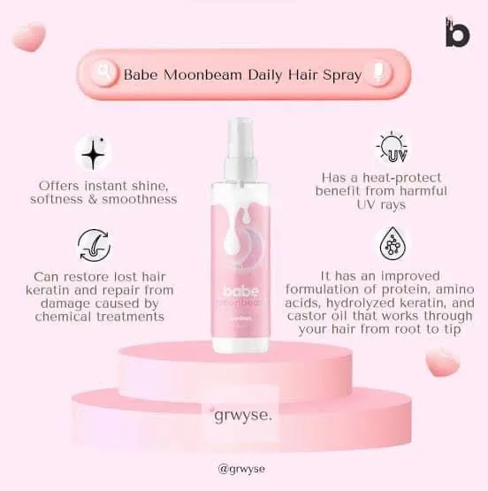 Babe Formula - Moonbeam Daily Hair Spray ( BONBON ) pink bottle  60ml