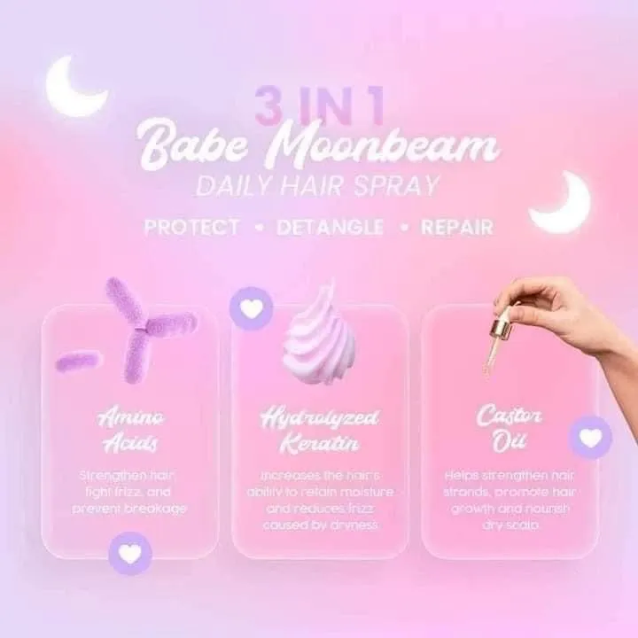 Babe Formula - Moonbeam Daily Hair Spray ( BONBON ) pink bottle  60ml