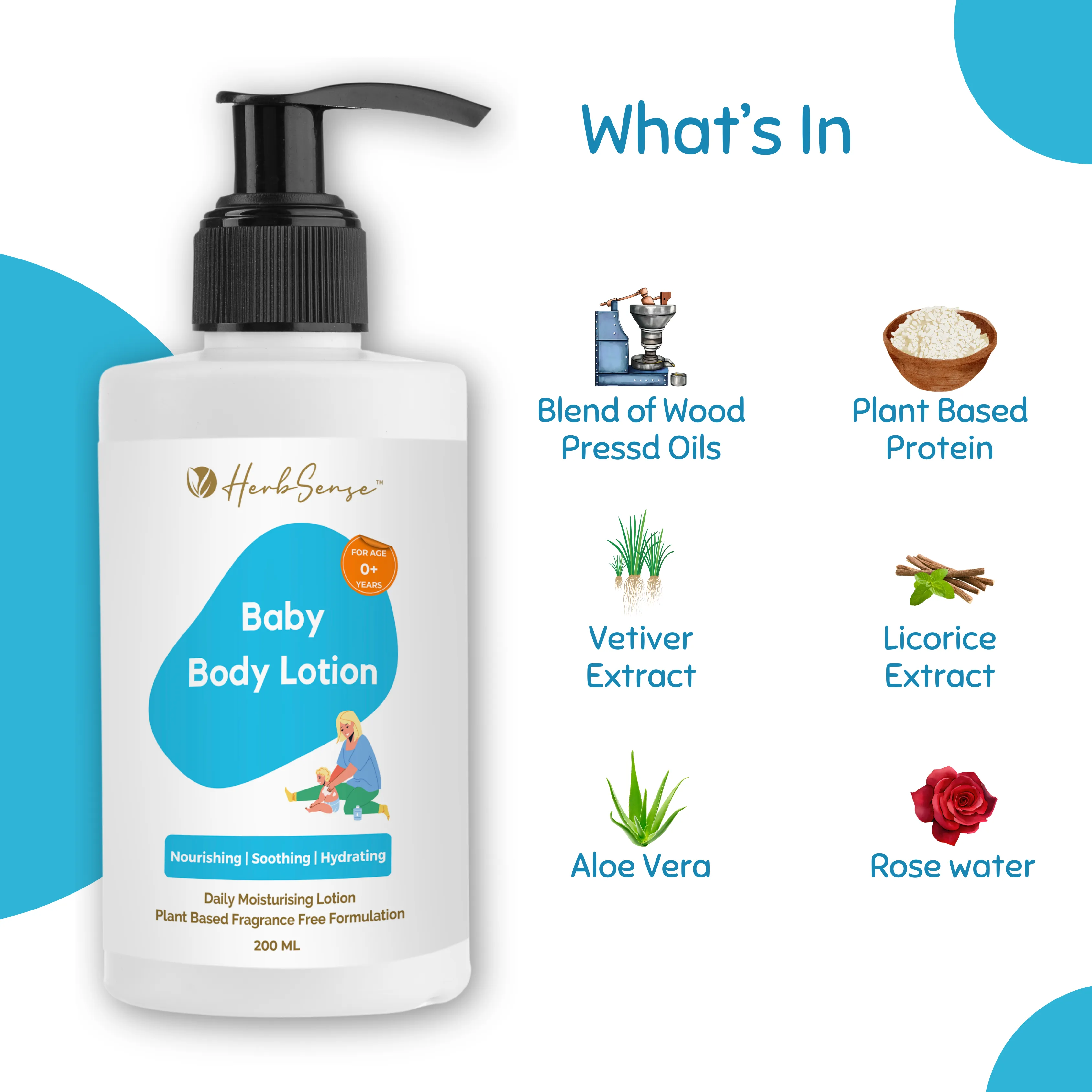 Baby Body Lotion-200ml | For Babies, Kids & Adults | Fragrance Free