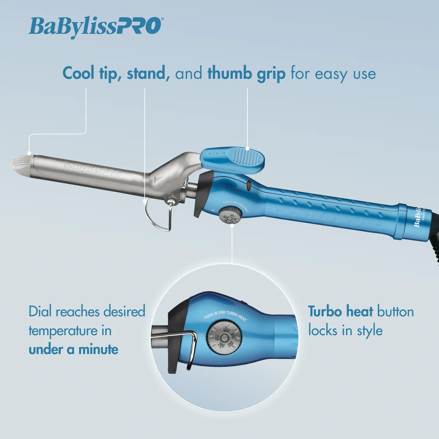 BaBylissPro Nano Titanium 1½" Spring Curling Iron