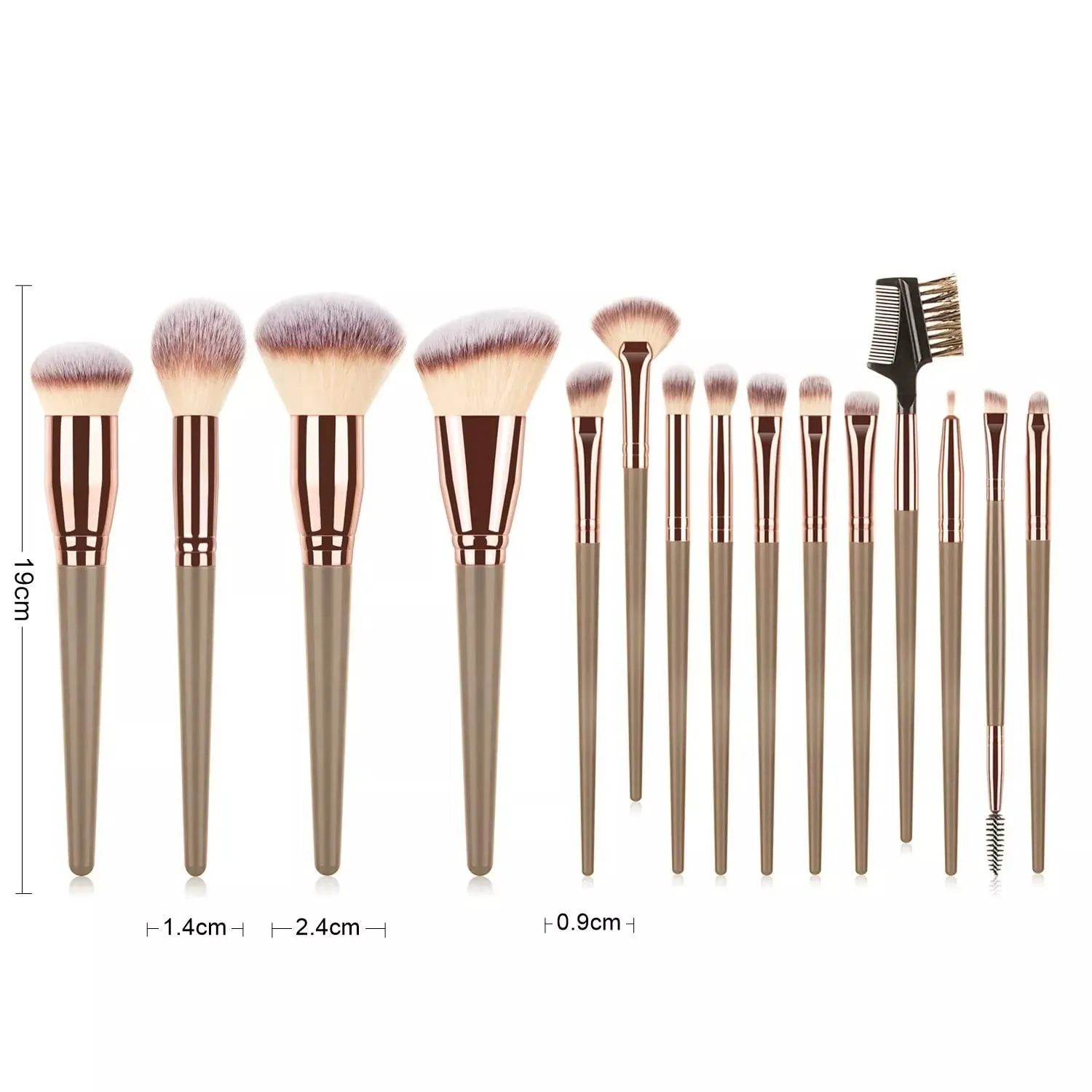 Bag of 15 make up brushes