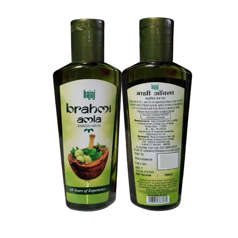 Bajaj Brahmi Amla Ayurvedic Hir Oil 180ml