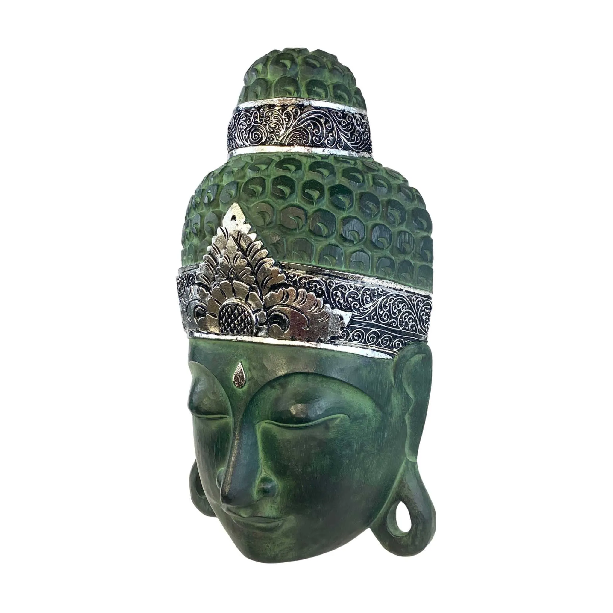 Balinese Buddha Mask Wooden Mask wall art sculpture Bali Hand Carved Wood Asian Home Decor Folk Art