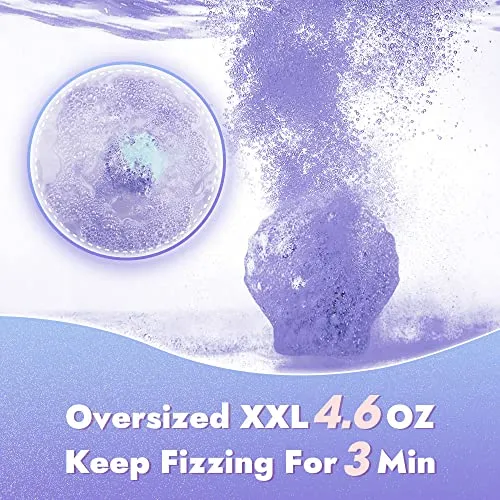 Bath Bombs for Kids with Surprise Inside, 6 PCS Oversized Handmade Mermaid Bath Bombs for Girls & Toddlers Aged 3-12, Jewelry Toys Gift for Birthday, Christmas