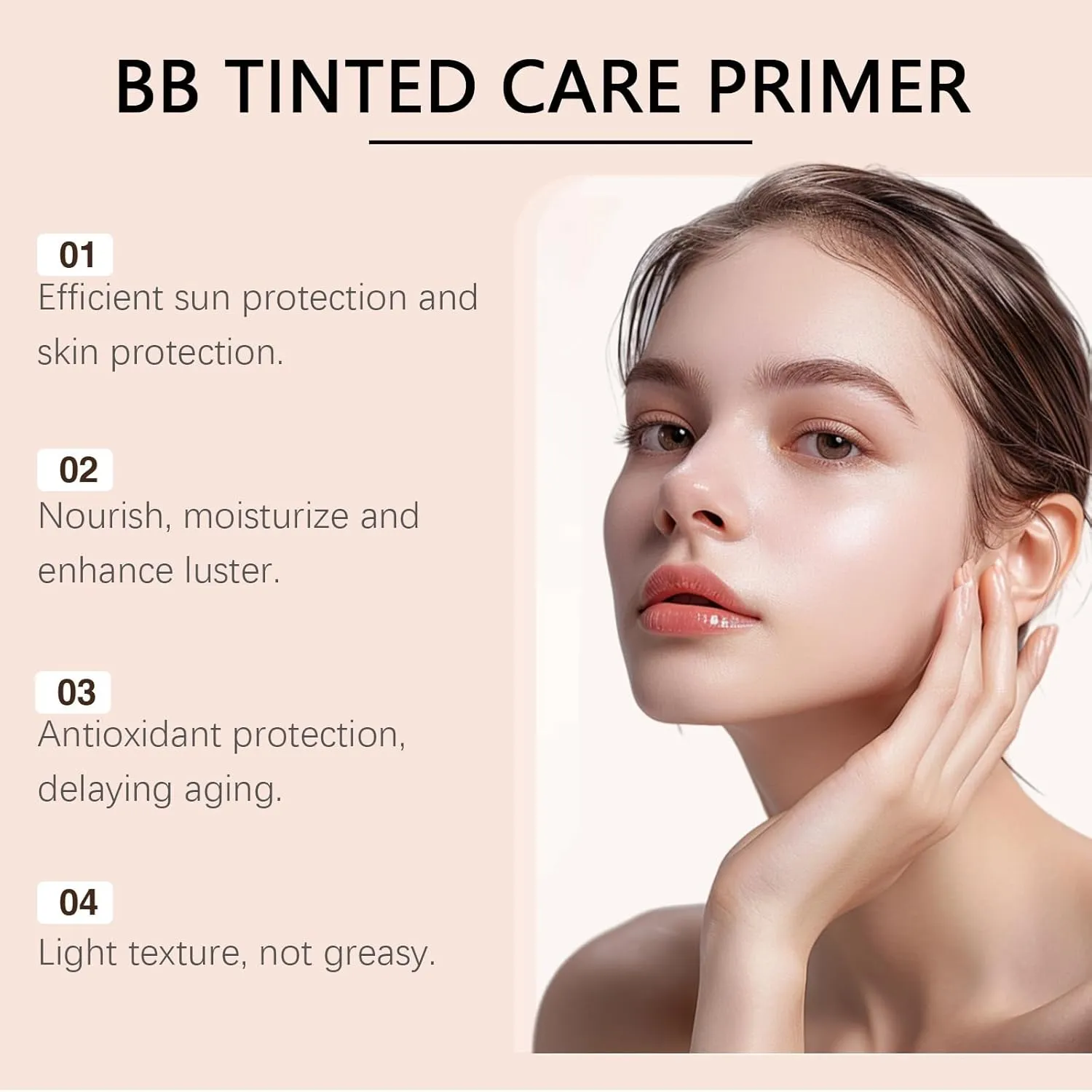 BB Blur Tinted Moisturizer Spf 30, BB Cream Tinted Moisturizer with Broad Spectrum Protection Against UVA and UVB Rays BB Tinted Care Primer Even Skin Tone Beauty Makeup for All Skin Types(2#Natural)