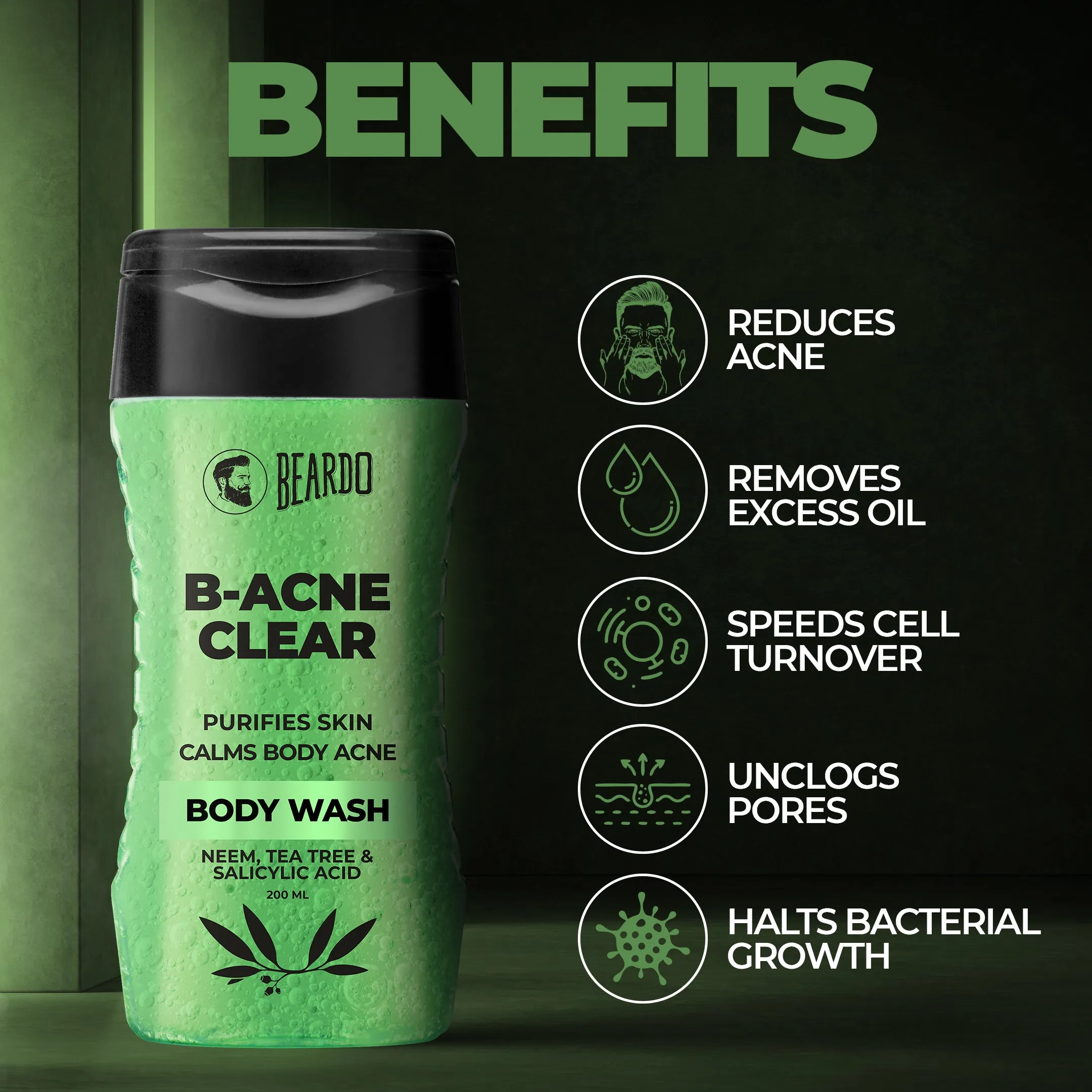 Beardo BODY-ACNE Clear Bodywash (3 x 200ml)