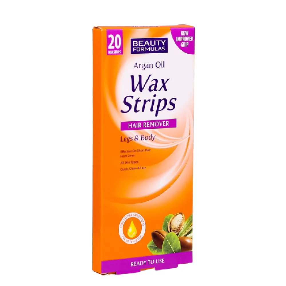 BEAUTY FORMULA WAX STRIPS ARGAN OIL 20PC BASIC