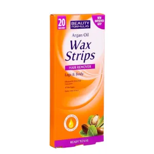 BEAUTY FORMULA WAX STRIPS ARGAN OIL 20PC BASIC