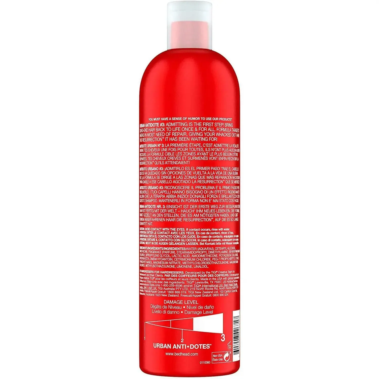 Bed Head by Tigi Urban Antidotes Resurrection Conditioner for Damaged Hair 750ml
