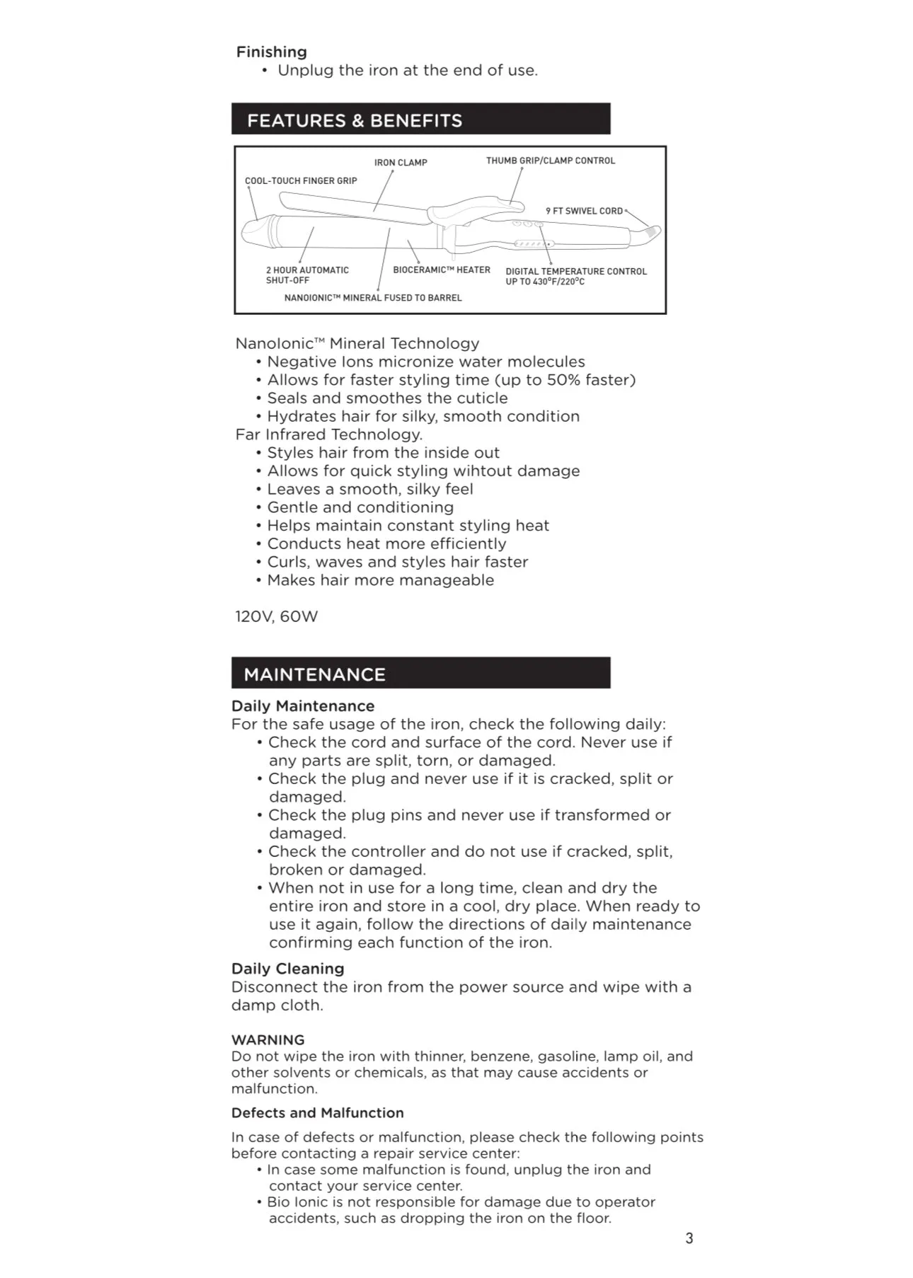 Bio Ionic Long Barrel 1" Curling Iron