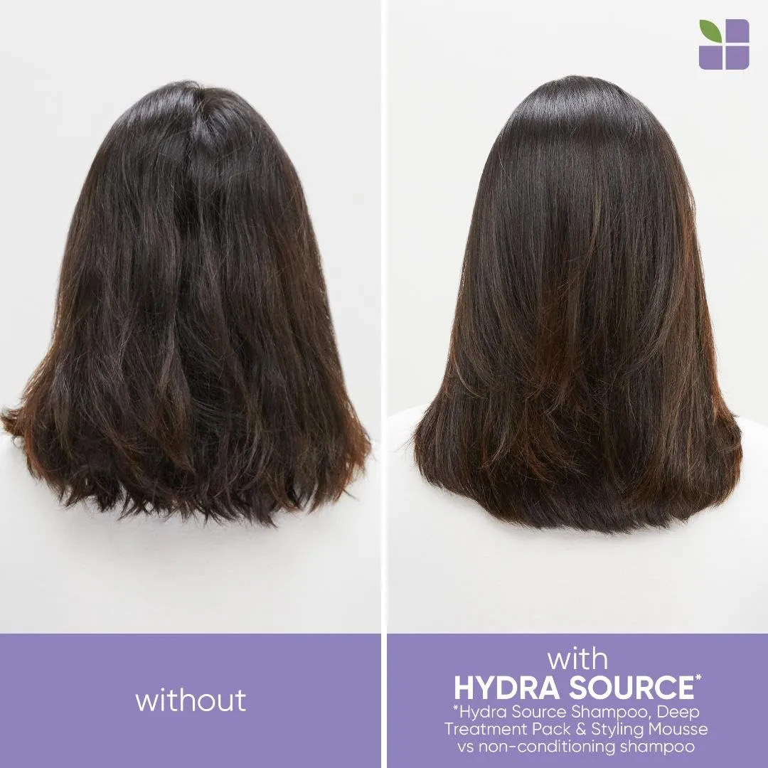 Biolage Hydra Source Styling Mousse | Provides Body & Natural Movement | Medium Hold | For Dry Hair | Paraben-Free | Vegan | 8.5 Fl. Oz