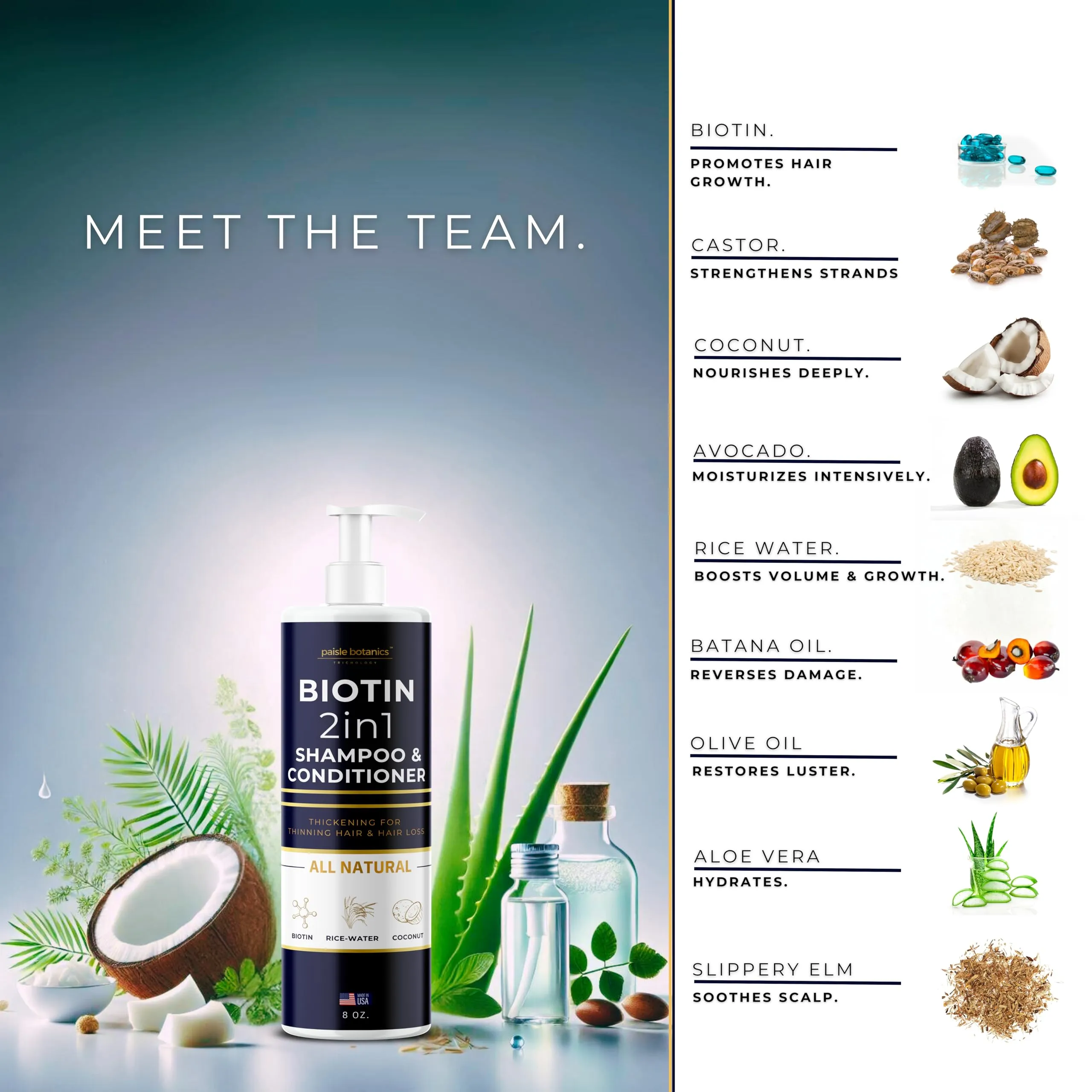 Biotin 2 in 1 Shampoo and Conditioner Men & Women Biotin Shampoo and Conditioner for Thinning Hair Treatment Women & Mens Shampoo and Conditioner 2 in 1 Biotin for Hair Growth Shampoo Conditioner Set