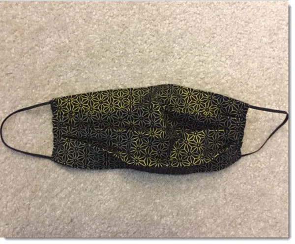 Black and Gold Reversible Pleated Face Mask