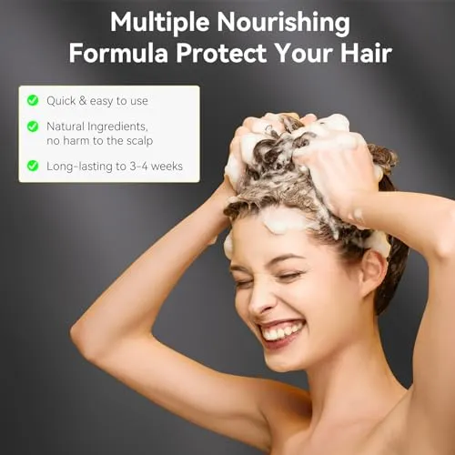 BOJICA DUNTAIL Black Hair Color Shampoo 3 in 1 for Men and Women - Natural Dye for Gray Hair Coverage with Herbal Ingredients