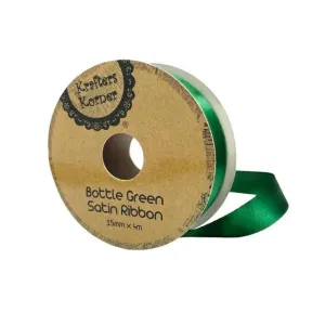 Bottle Green Satin Ribbon - 1.5cm x 400cm